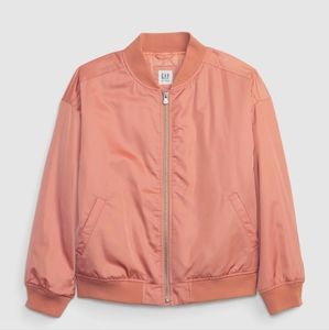 Peach + gold ✨️ bomber/puffer lightweight spring jacket